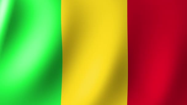 Flag Mali Slowly Fluttering Wind Seamless Animation — ストック動画