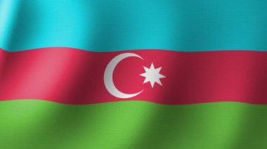 Azerbaycan bayrağı rüzgarda yavaşça dalgalanıyor. Kusursuz Canlandırma 3d
