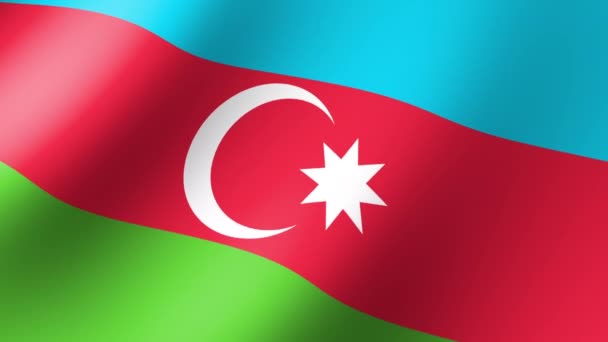 Flag Azerbaijan Slowly Fluttering Wind Seamless Animation — ストック動画