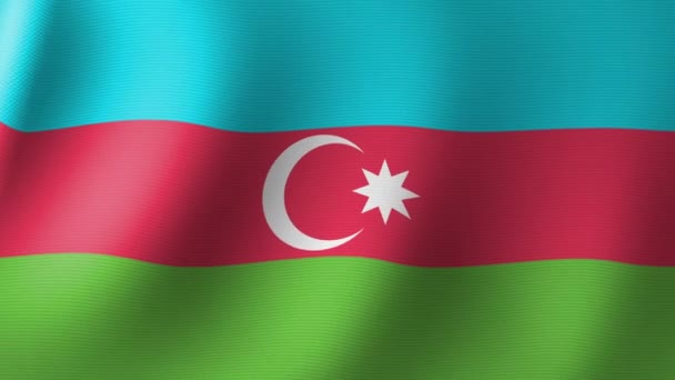 Vlag Van Azerbeidzjan Wappert Langzaam Wind Naadloze Animatie — Stockvideo