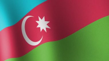 The flag of Azerbaijan is slowly fluttering in the wind. Seamless Animation 3d