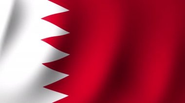 The flag of Bahrain is slowly fluttering in the wind. Seamless Animation 3d