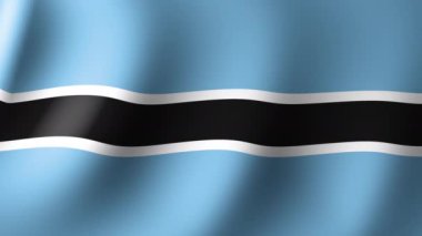 Botswana Bayrağı Rüzgarda Yavaşça Dalgalanıyor. Kusursuz Canlandırma 3d