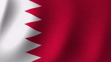The flag of Bahrain is slowly fluttering in the wind. Seamless Animation 3d