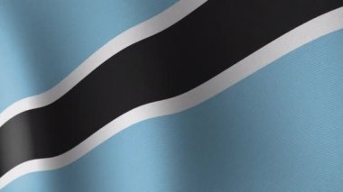 Botswana Bayrağı Rüzgarda Yavaşça Dalgalanıyor. Kusursuz Canlandırma 3d