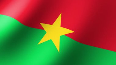 Burkina Faso 'nun Bayrağı Rüzgarda Yavaşça Çırpınıyor. Kusursuz Canlandırma 3d
