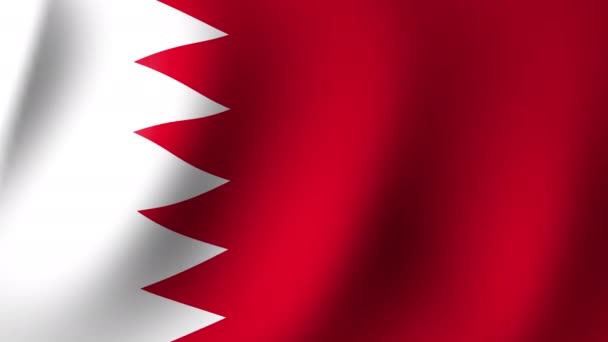 Flag Bahrain Slowly Fluttering Wind Seamless Animation — Stockvideo