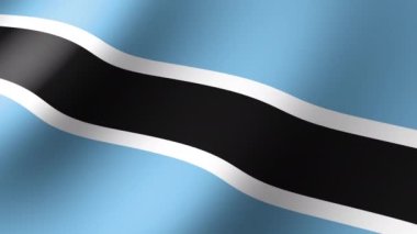 Botswana Bayrağı Rüzgarda Yavaşça Dalgalanıyor. Kusursuz Canlandırma 3d