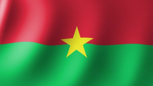 Flag Burkina Faso Slowly Fluttering Wind Seamless Animation — Vídeo de Stock