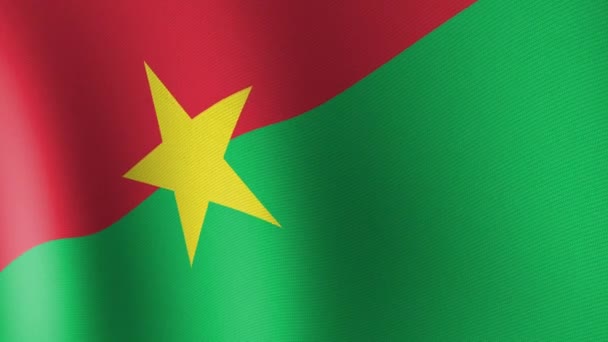 Flag Burkina Faso Slow Fluttering Wind Безшовна Анімація — стокове відео