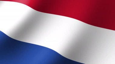 The flag of the Netherlands is slowly fluttering in the wind. Seamless Animation 3D