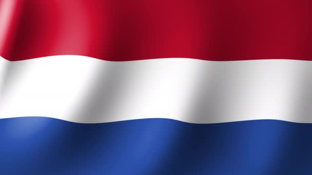 Flag Netherlands Slowly Fluttering Wind Seamless Animation — Video Stock