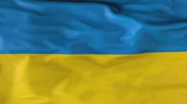 Flag of Ukraine Slowly Fluttering in the Wind. Animation 3d