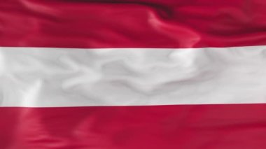 Avusturya bayrağı rüzgarda yavaşça dalgalanıyor. Canlandırma 3DD