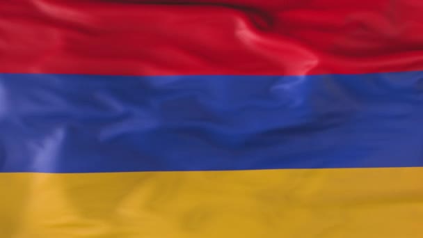 Прапор Вірменії Повільно Пурхає Вітрі Анімація — стокове відео
