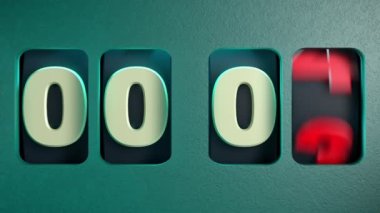 Digital animated mechanical timer 3d of 4 digits