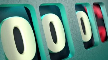 Digital animated mechanical timer 3d of 4 digits