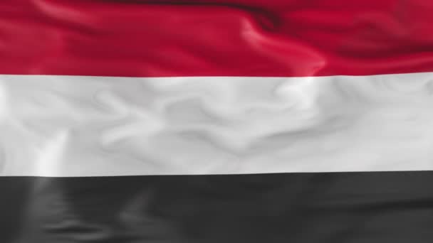 Flag Yemen Slowly Fluttering Wind Animation — Stock Video