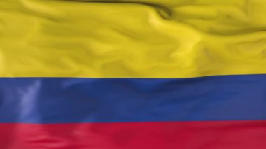 The flag of Colombia is slowly fluttering in the wind. Animation 3d