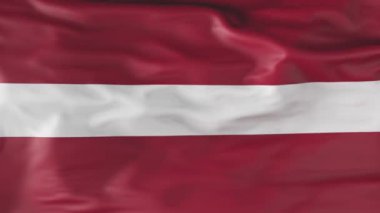 The flag of Latvia is slowly fluttering in the wind. Animation 3d