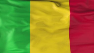 Flag of Mali Slowly Fluttering in the Wind. Animation 3d