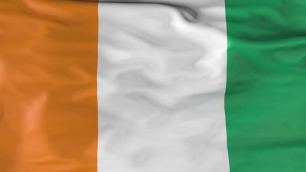 Ivory Coast Flag Slowly Fluttering Wind Animation — 图库视频影像