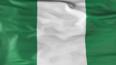The flag of Nigeria is slowly fluttering in the wind. Animation 3d