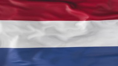 The flag of the Netherlands is slowly fluttering in the wind. Animation 3d