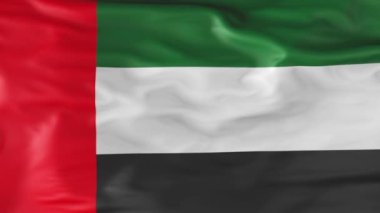 The flag of the United Arab Emirates is slowly fluttering in the wind. Animation 3d