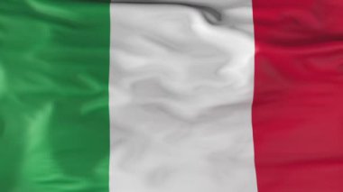 The flag of Italy is slowly fluttering in the wind. Animation 3d