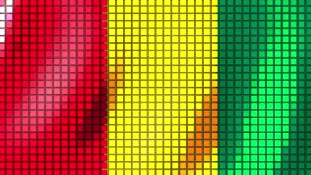 Background Colors Flag Guinea Cubes Flutters Wind Seamless Animation — Vídeo de Stock