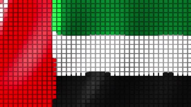 Поле Прапора Єднаних Арабських Еміратів Зроблене Кубів Флейти Вітру Безшовна — стокове відео
