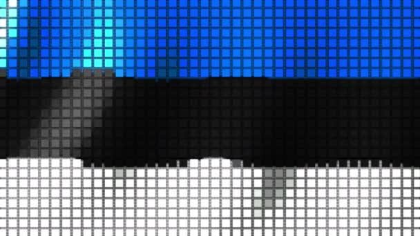 Background Colors Flag Estonia Made Cubes Flutters Wind Seamless Animation — Wideo stockowe