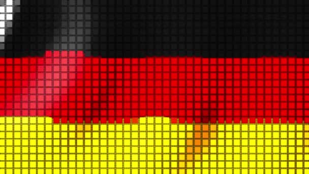 Background Colors Flag Germany Made Cubes Flutters Wind Seamless Animation — ストック動画