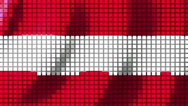 Background Colors Flag Austria Made Cubes Flutters Wind Seamless Animation — Video