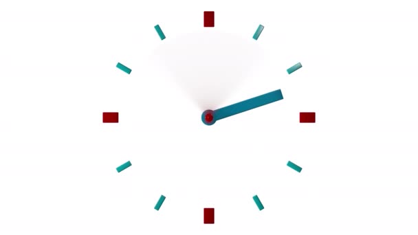 Animacja Niebieski Zegar Ścienny Animacja Timelapse Białe Tło — Wideo stockowe