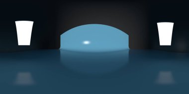 360 degree panorama studio map with reflections 3d render illustration hdri hdr vr virtual reality 8K