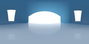 360 degree panorama studio map with reflections 3d render illustration hdri hdr vr virtual reality 8K