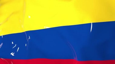The flag of Colombia is slowly fluttering in the wind. Animation 3d