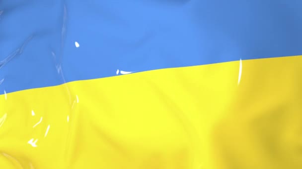Flag Ukraine Slowly Fluttering Wind Animation — Stok video