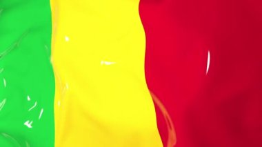 The flag of Mali slowly flutters in the wind. Animation 3D