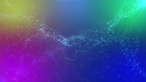 Κινούμενα Αφηρημένα Χρωματιστά Σωματίδια Και Κύματα Φόντο — Αρχείο Βίντεο