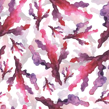 Tekstil ve ambalaj kağıtları için su altı mercanları kusursuz desen