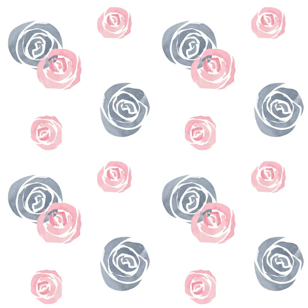 Abstract roses and leaves pattern beautiful pink and grey nice and gentle seamless
