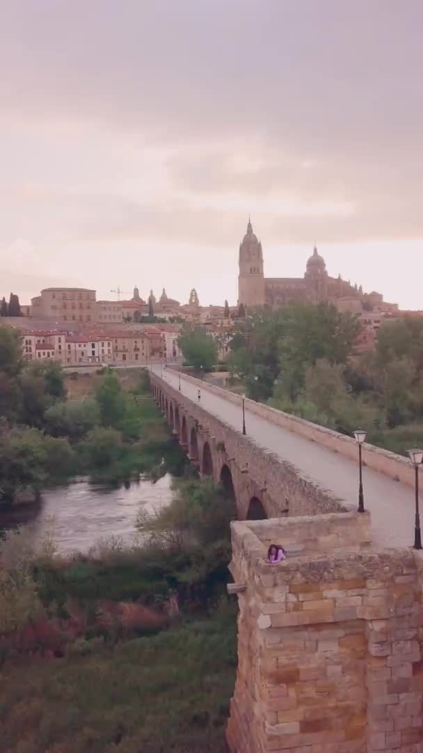 Salamanca Spanish Travel City Landmark Lifestyle People Local Tourism Landscape — ストック動画