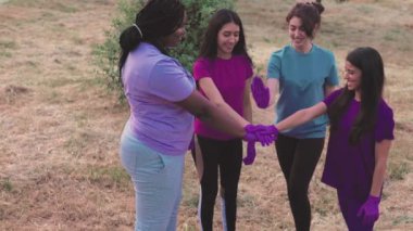 Activism organization cleanup rubbish for recycle. outdoor summer and spring 