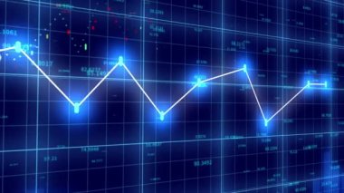 4K finansal tablo, Business tech Data trend hud grafiği, Ekonomik düğüm çizgisi.