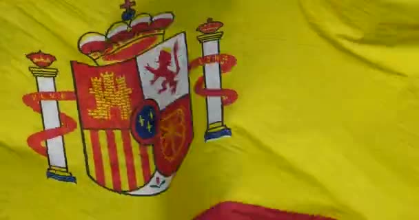 4 k Spanje vlag is wapperen in de wind. — Stockvideo