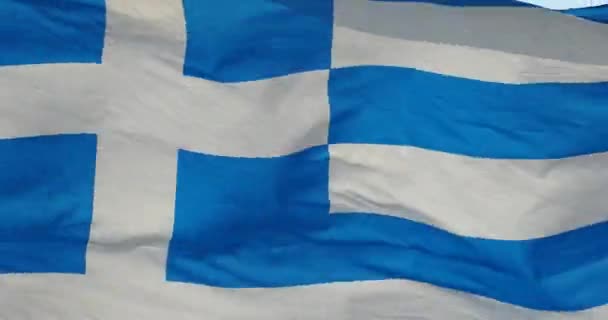 4k Bandera de Grecia ondea en el viento . — Vídeos de Stock