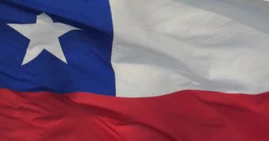 4 k Şili bayrağı rüzgarda çırpınan.